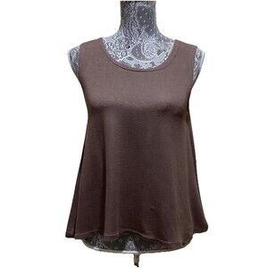 Oxygen Womens S Babydoll Tank Top Sleeveless Stretch Knit Flowy Boho Tunic Shirt